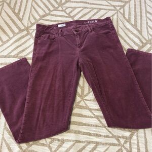 GAP 1969 Corduroy Boot Cut Pants in Plum
